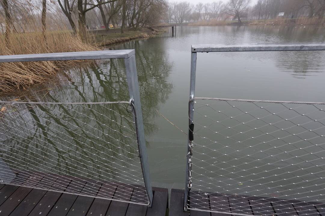 Saugumas: gyventojams kilo klausimų dėl tuščių turėklų tarpų ant Malūno tvenkinio tilto.