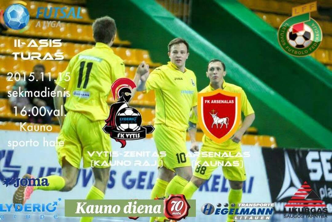 Salės futbolo A lygos komandų laukia antras dublis