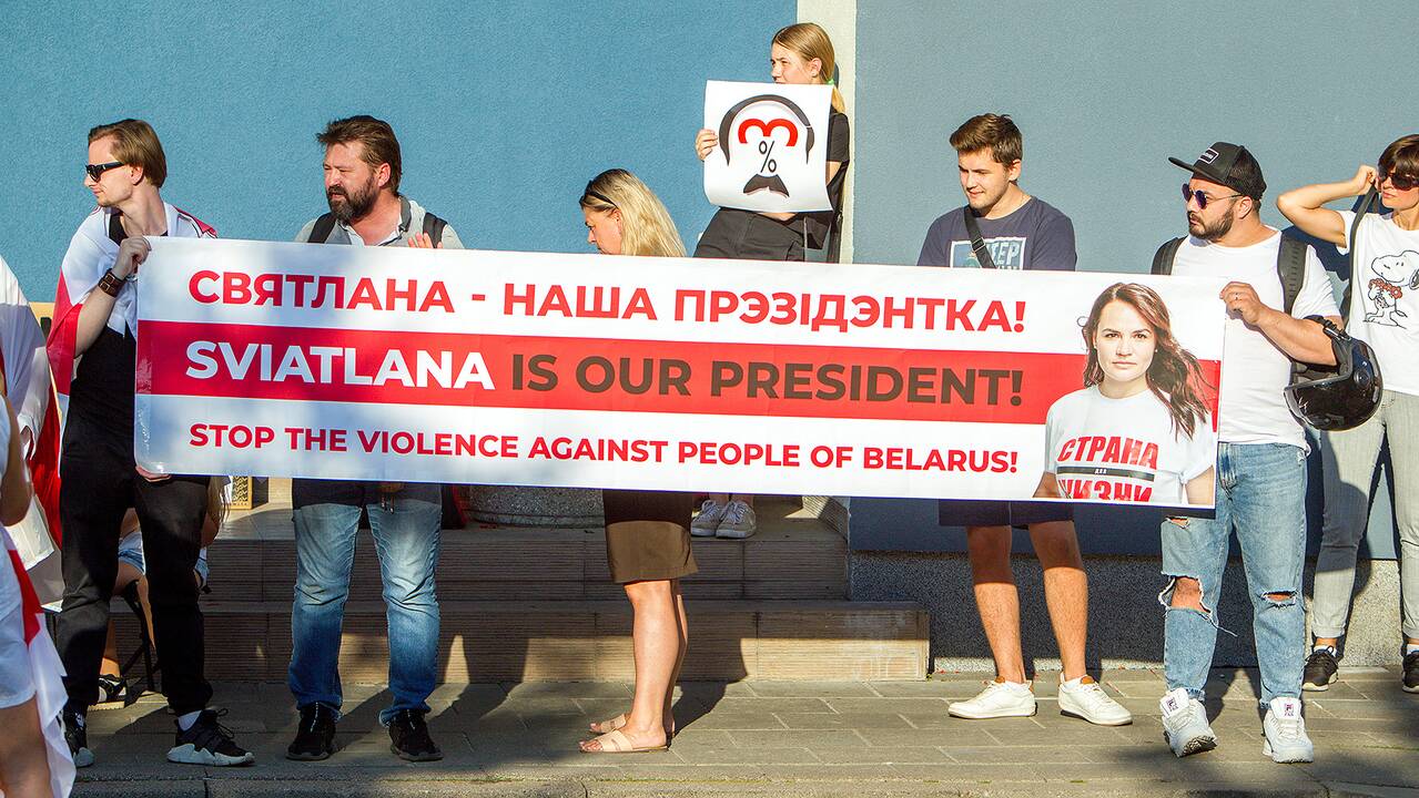 Baltarusių protesto palaikymo akcijos Vilniuje