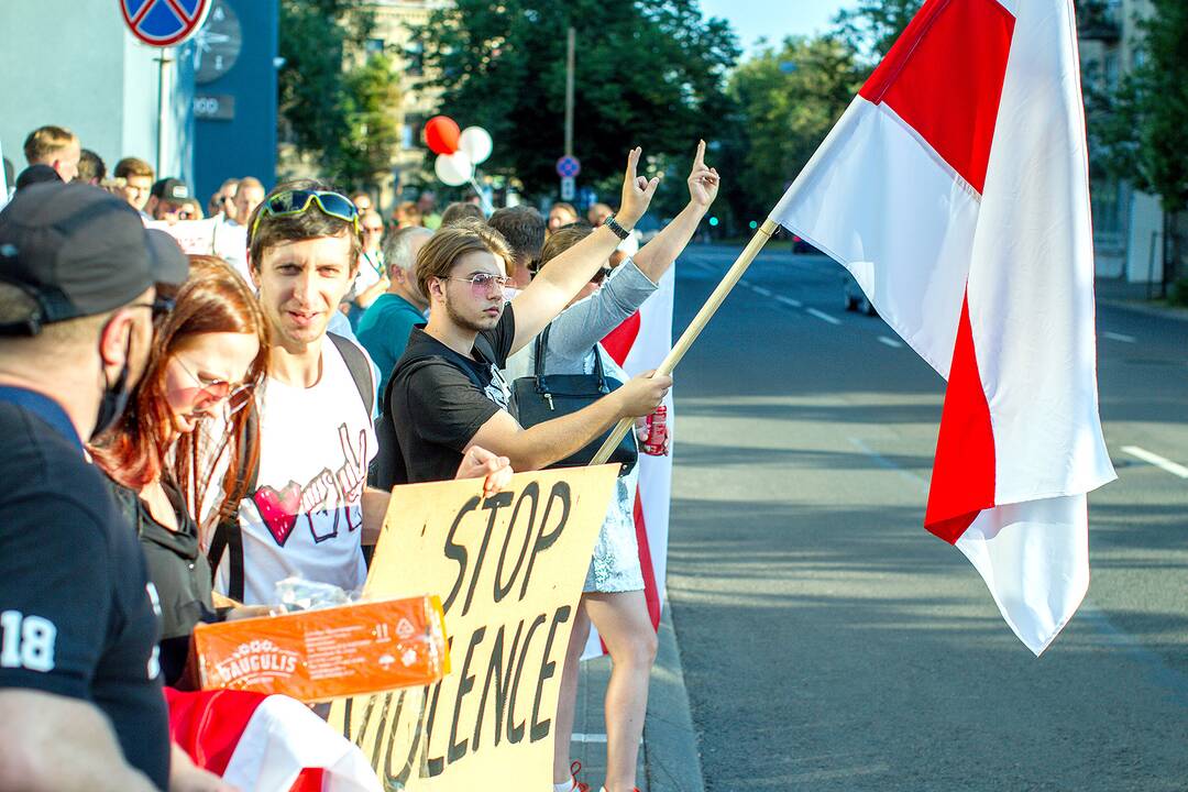 Baltarusių protesto palaikymo akcijos Vilniuje
