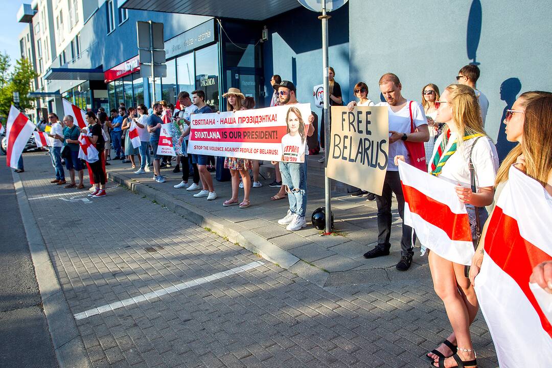 Baltarusių protesto palaikymo akcijos Vilniuje