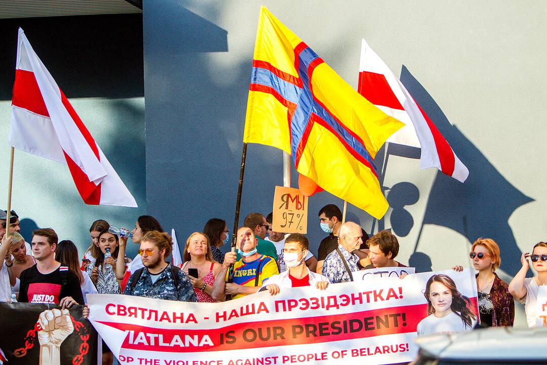 Baltarusių protesto palaikymo akcijos Vilniuje