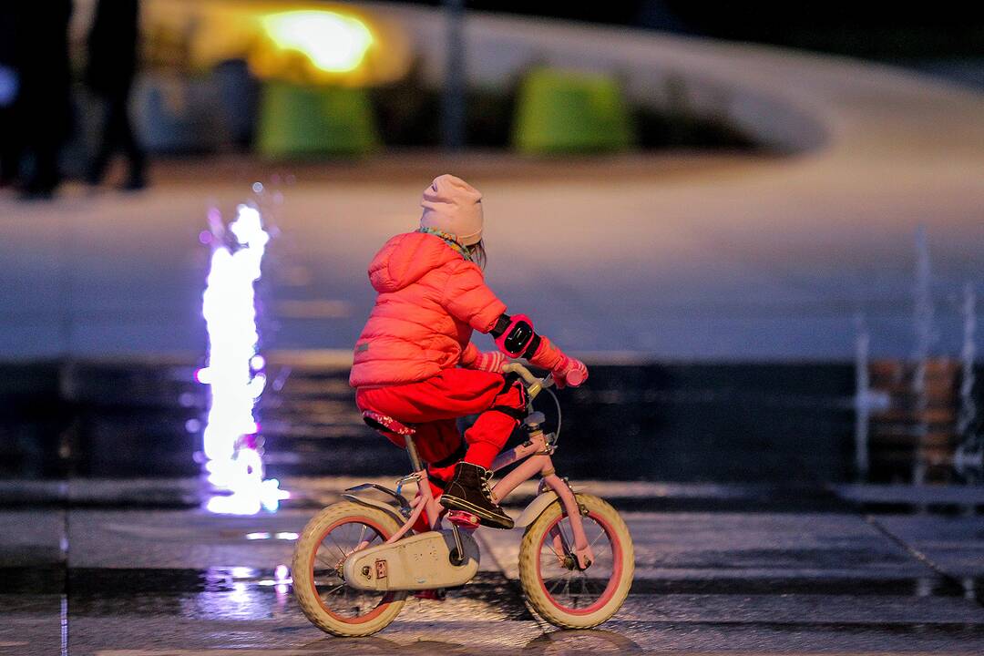 Šviečiantys Kauno fontanai