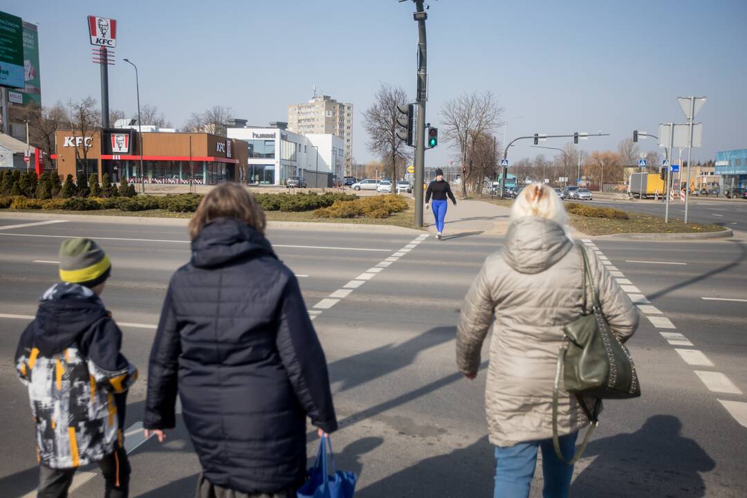 Judrioje Kauno sankryžoje jau džiugina krokai