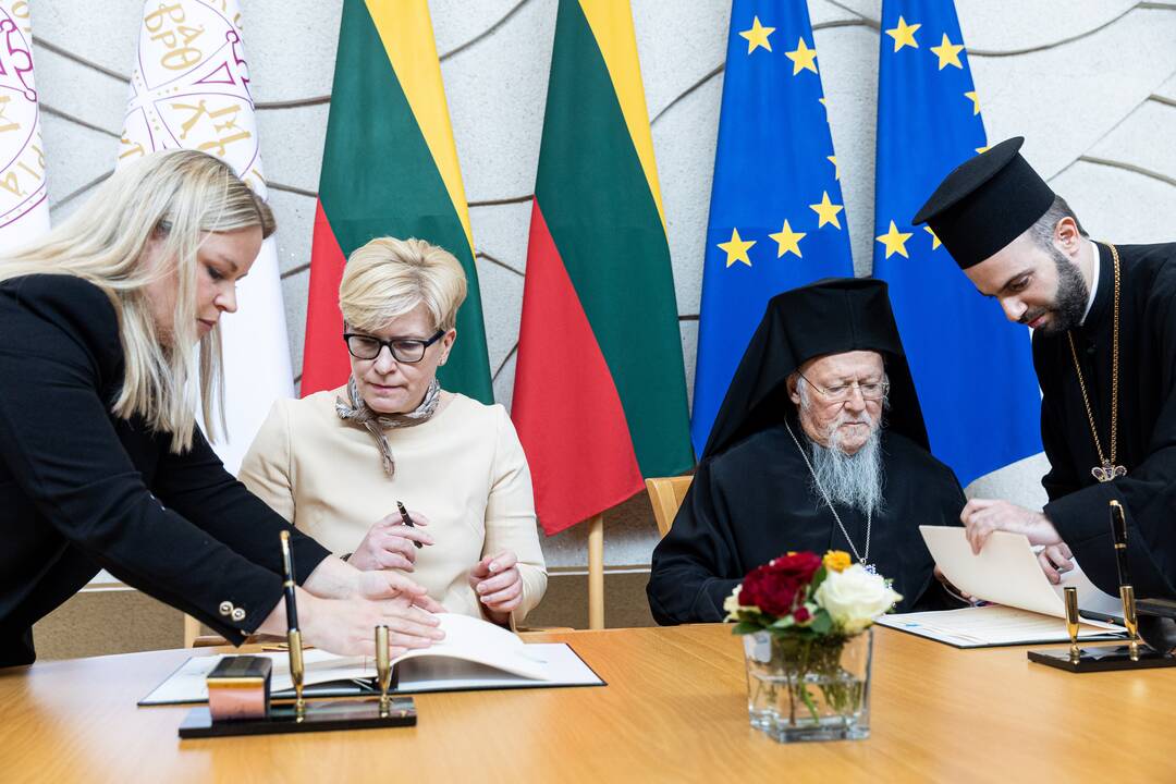 I. Šimonytė susitiko su Konstantinopolio patriarchu Baltramiejumi I