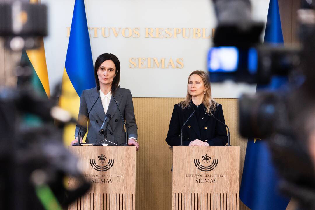 Seimo pirmininkės ir Ukrainos vicepirmininkės spaudos konferencija