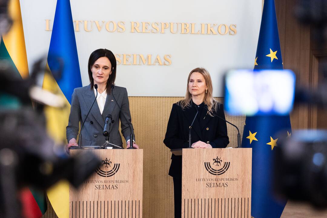 Seimo pirmininkės ir Ukrainos vicepirmininkės spaudos konferencija