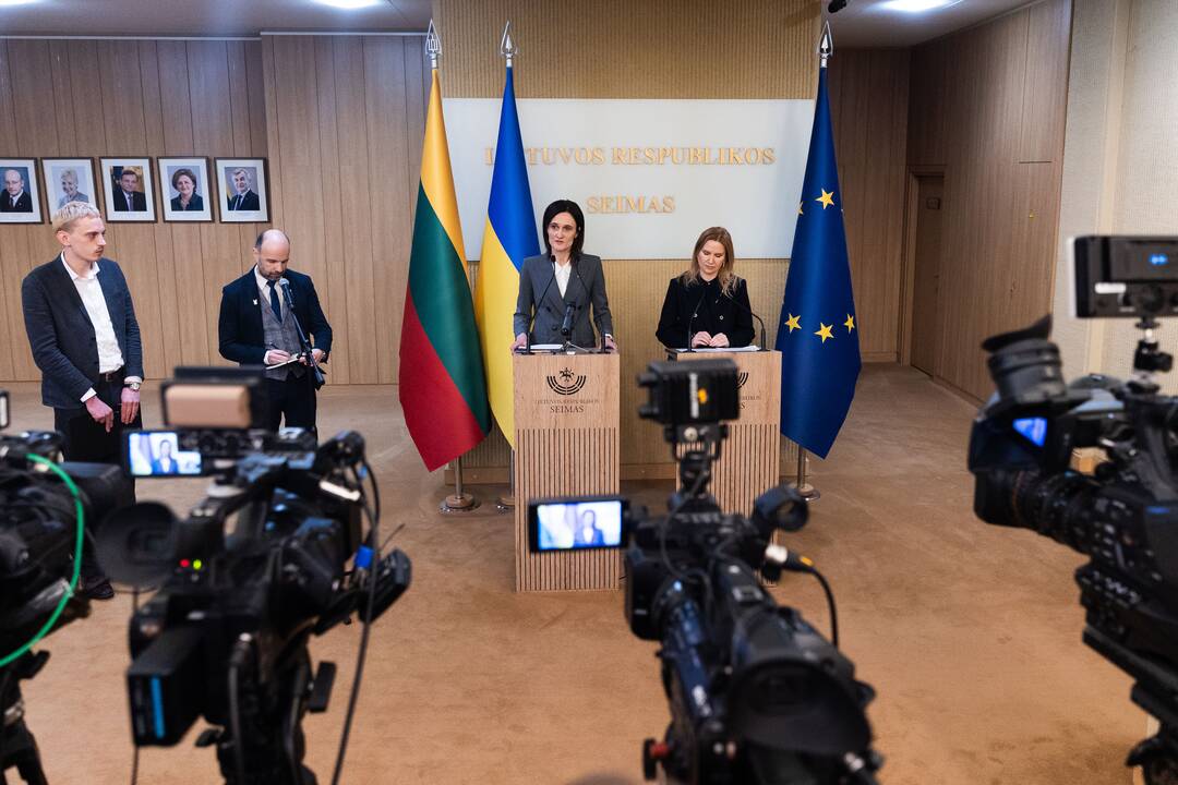 Seimo pirmininkės ir Ukrainos vicepirmininkės spaudos konferencija