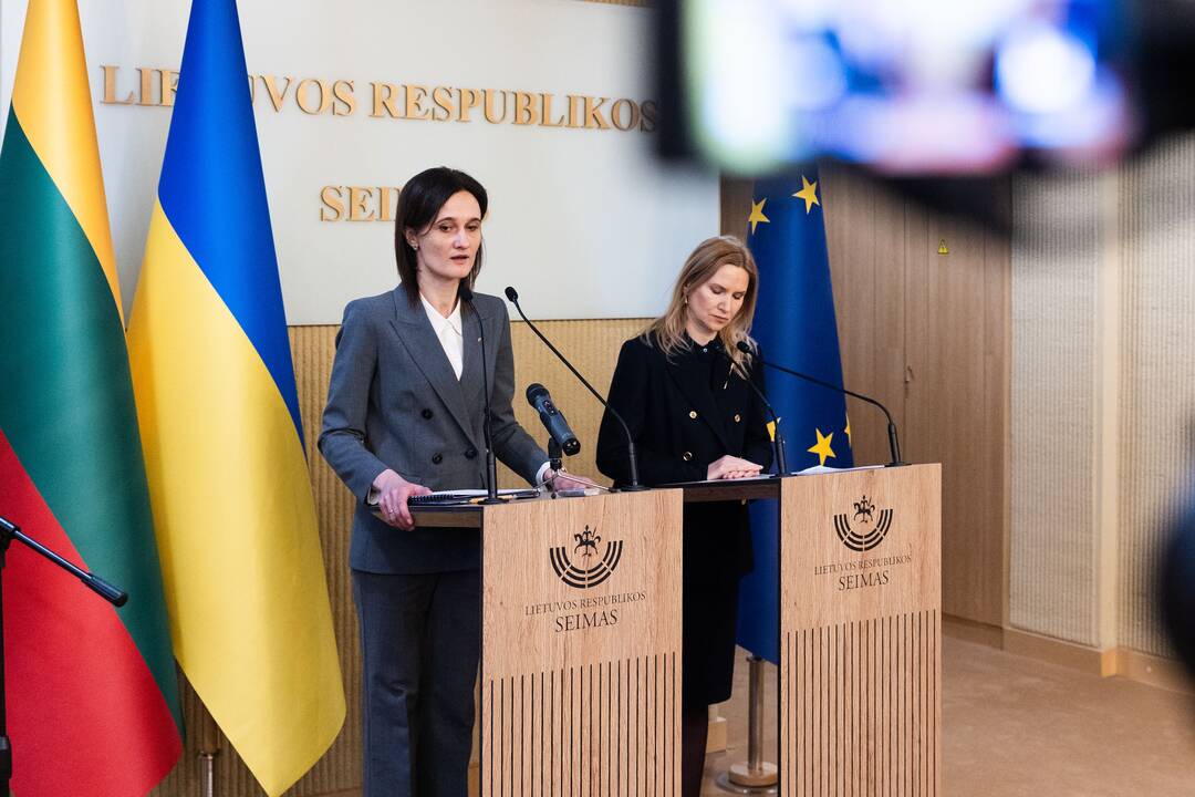Seimo pirmininkės ir Ukrainos vicepirmininkės spaudos konferencija