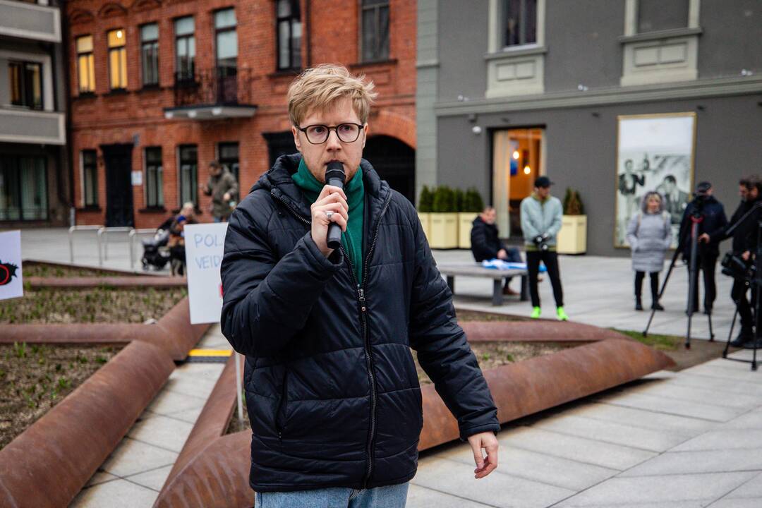 Protestas prie Kauno savivaldybės