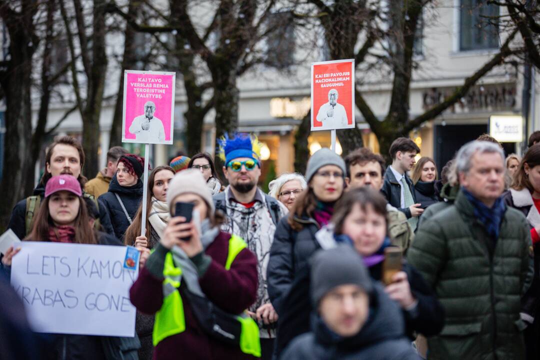 Protestas prie Kauno savivaldybės