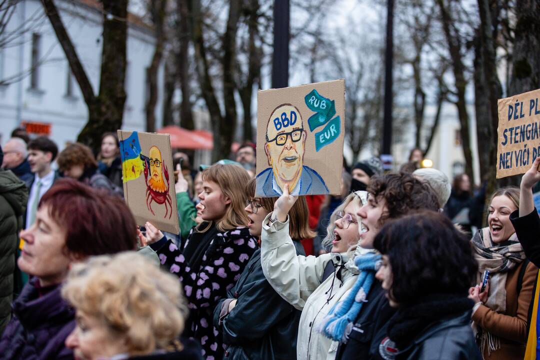 Protestas prie Kauno savivaldybės