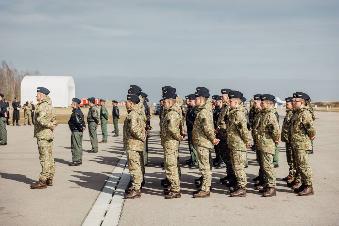 NATO oro policijos misiją Baltijos šalyse vykdančių pajėgų apsikeitimo ceremonija