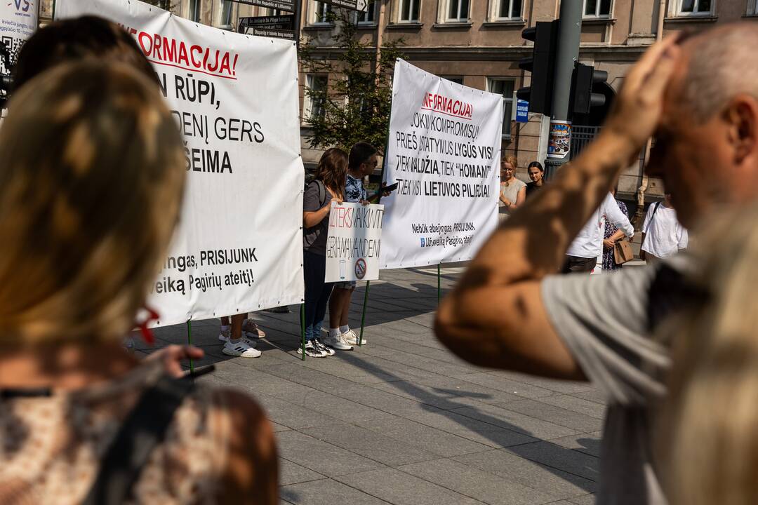 Piketas prieš „Homanit“ gamyklą šalia Vilniaus