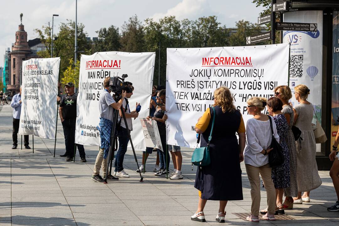 Piketas prieš „Homanit“ gamyklą šalia Vilniaus