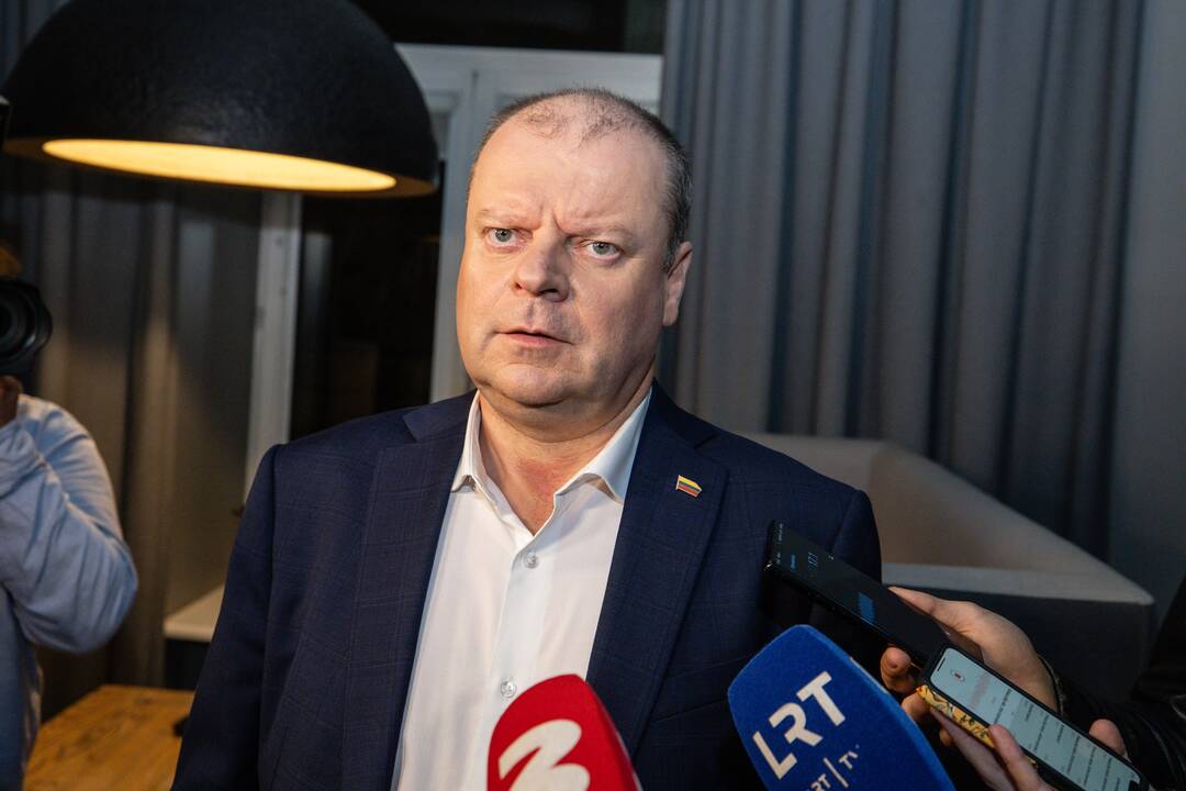 S. Skvernelis atvyko į LSDP štabą susitikti su V. Blinkevičiūte