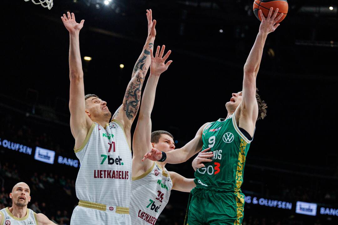 LKL rungtynėse Kaune susitiko Kauno „Žalgiris“ ir Panevėžio „Lietkabelis“
