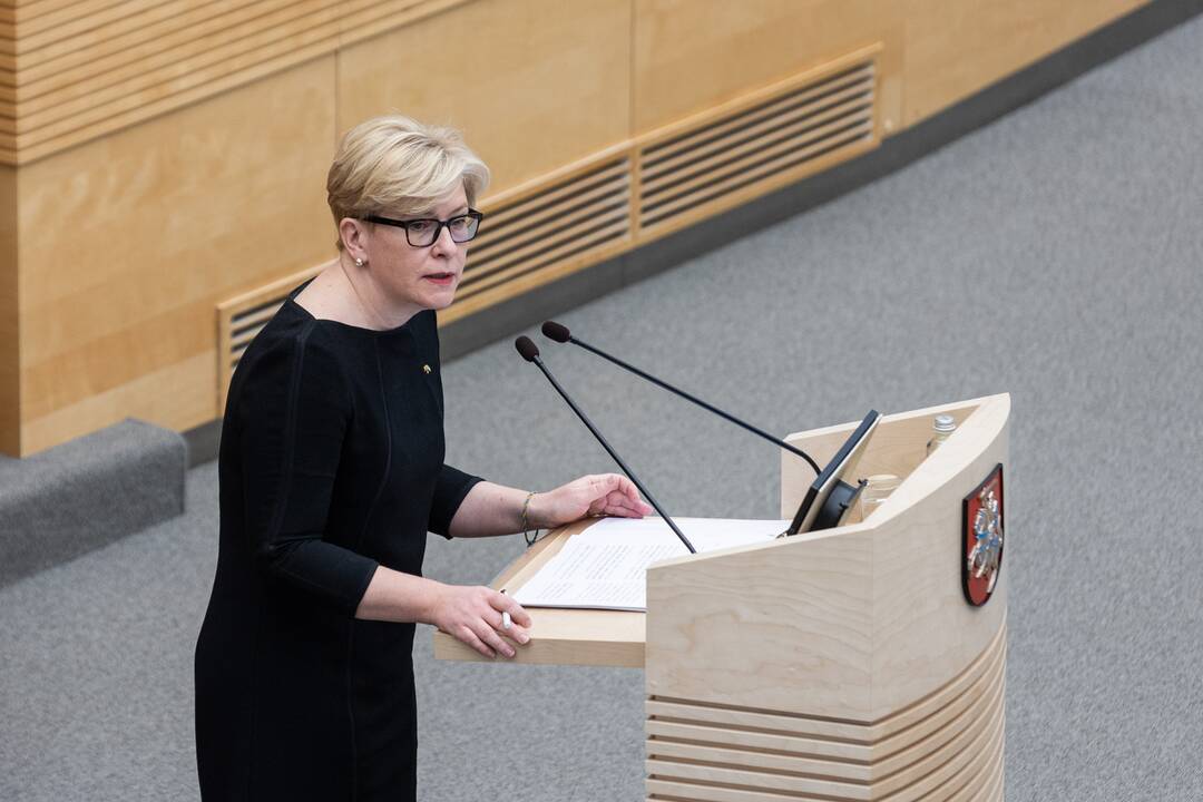 Seime premjerė pristatė praėjusių metų Vyriausybės veiklos ataskaitą