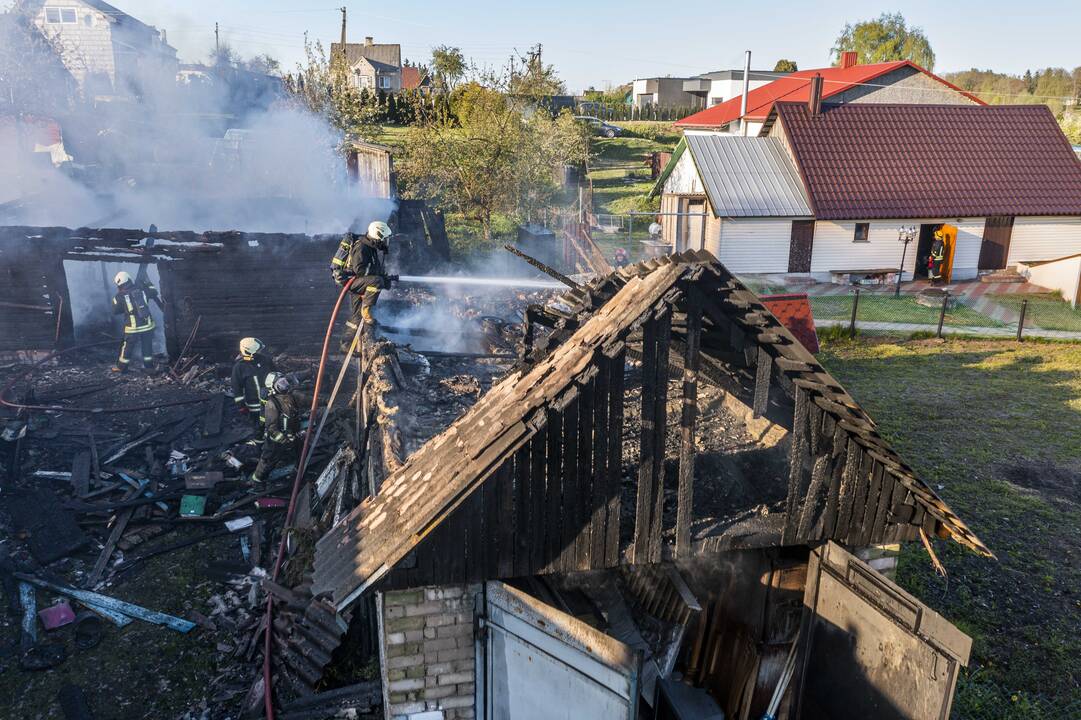 Didelis gaisras Nemėžyje