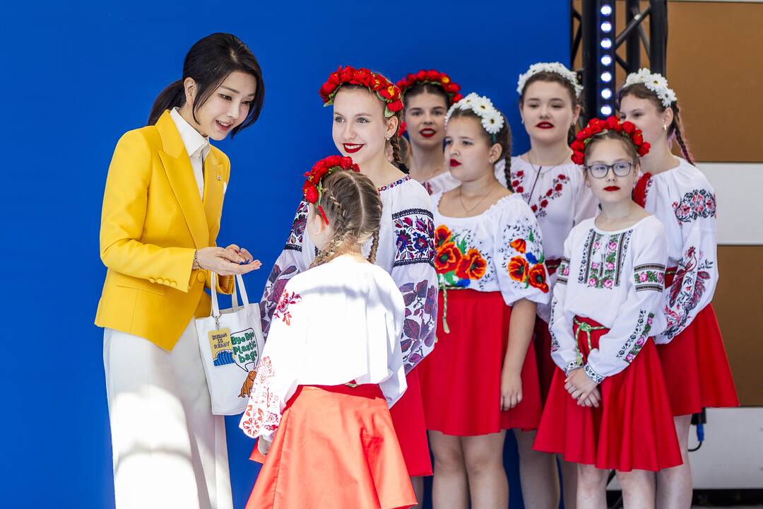 D. Nausėdienės ir O. Zelenskos priėmimas Ukrainos centre