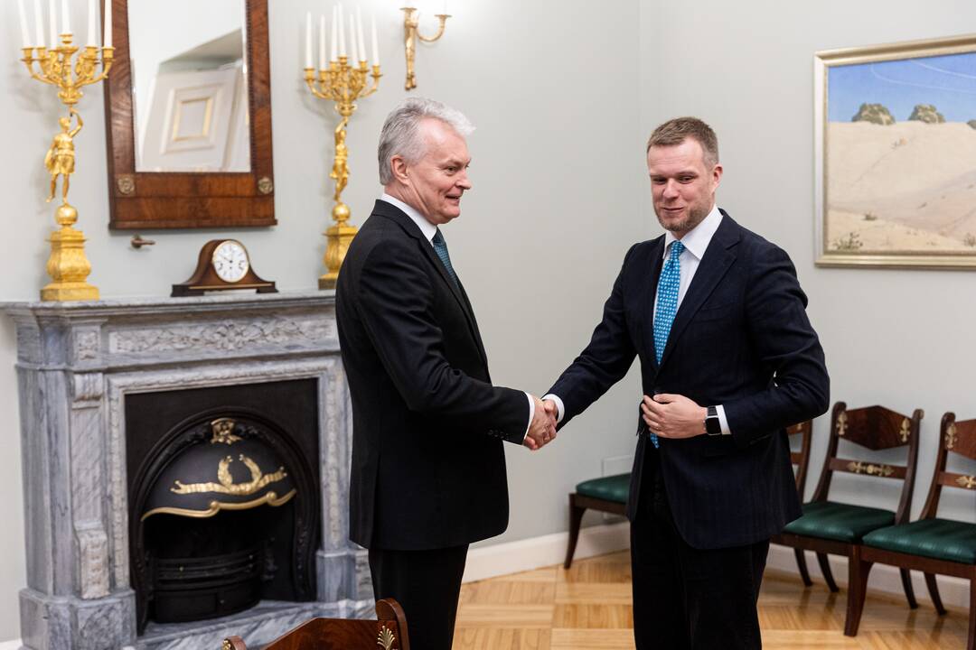 Gitanas Nausėda (kairėje) ir Gabrielius Landsbergis