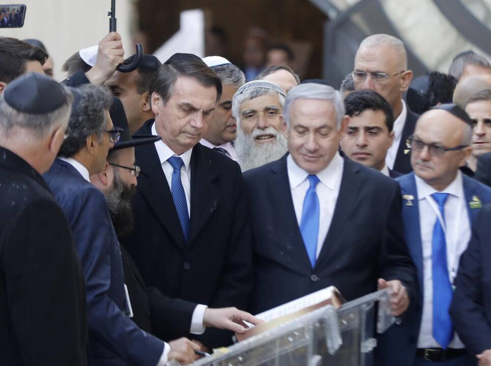 Jairas Bolsonaro (kairėje) ir Benjaminas Netanyahas