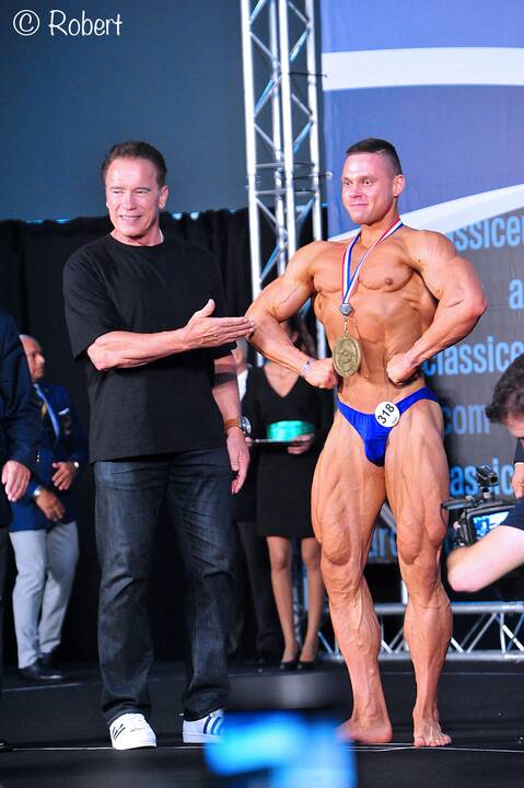 Arnoldas Schwarzeneggeris (kairėje) ir Tomas Kairys