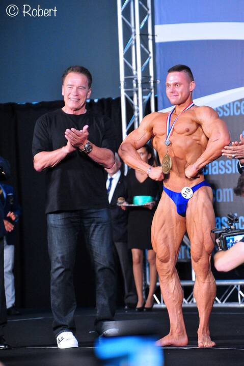 Arnoldas Schwarzeneggeris (kairėje) ir Tomas Kairys