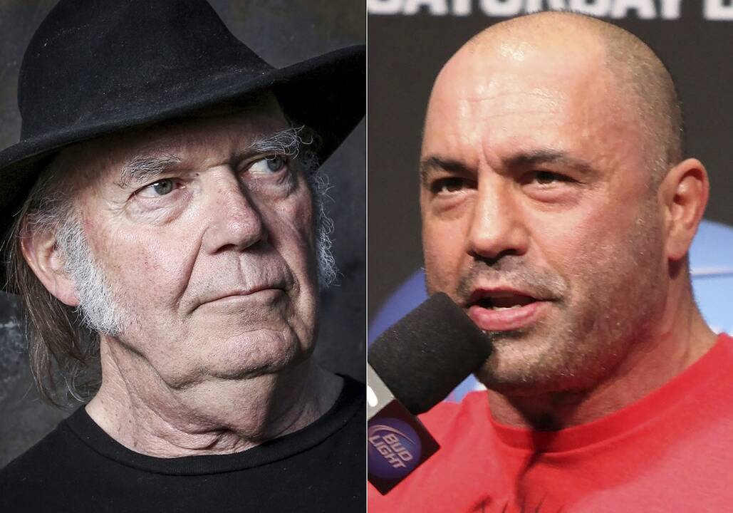 Neilas Youngas (kairėje) ir Joe Roganas