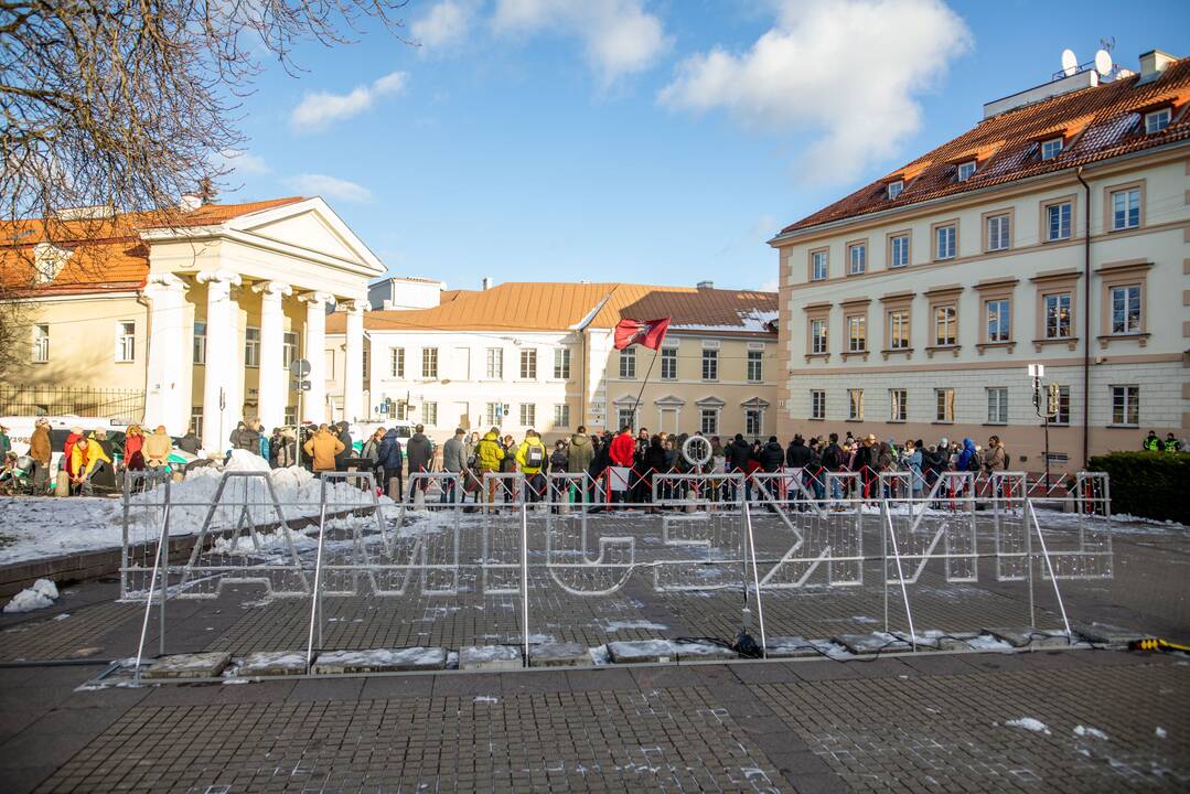 Prie Prezidentūros stovėjo „Basi tėčiai“