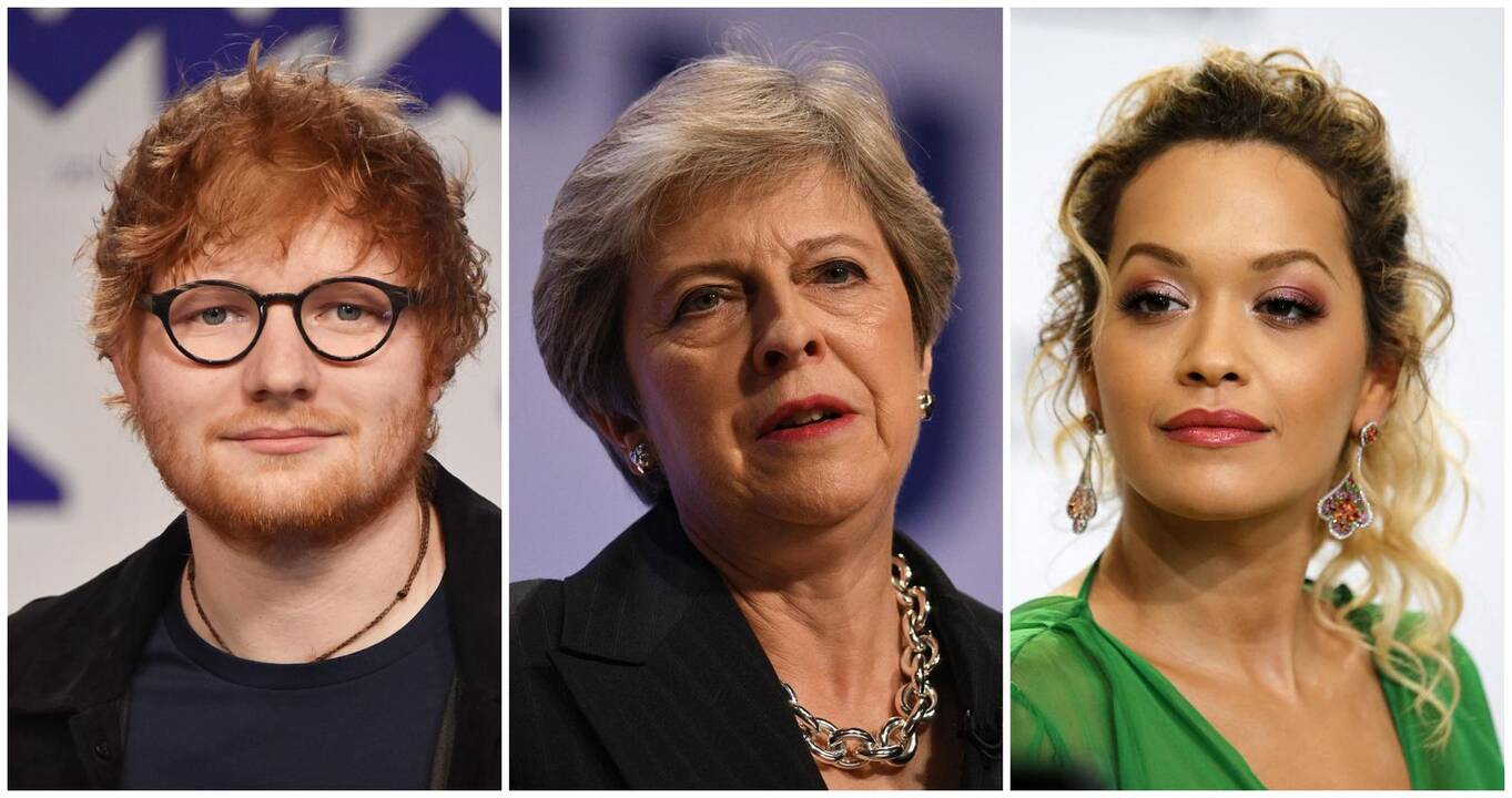 Edas Sheeranas, Theresa May, Rita Ora