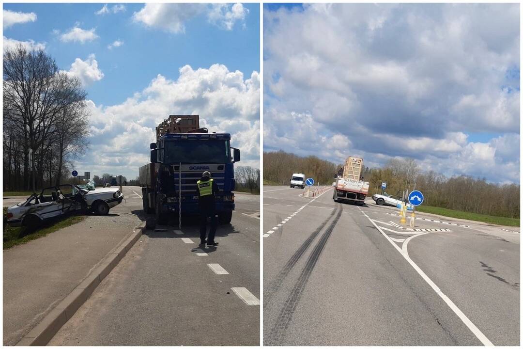 Tragiška avarija Utenos rajone: po sunkvežimio ir automobilio susidūrimo žuvo du žmonės