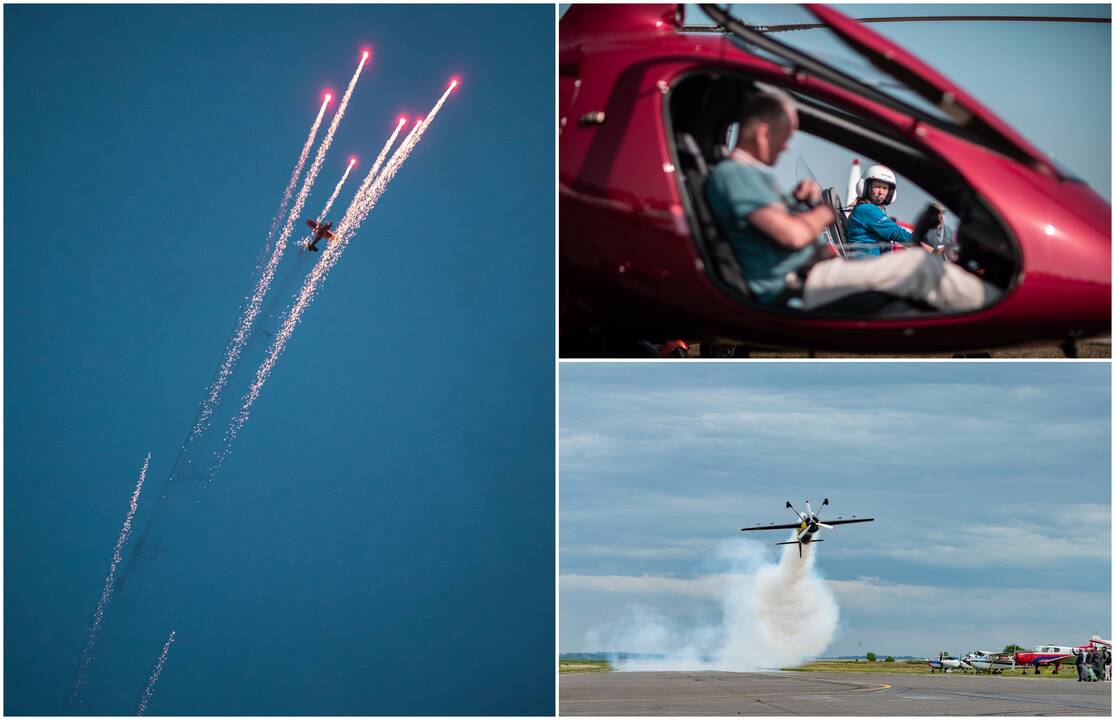 Viražai: Nidos aerodrome lakūnų pasirodymai stebino žiūrovus.