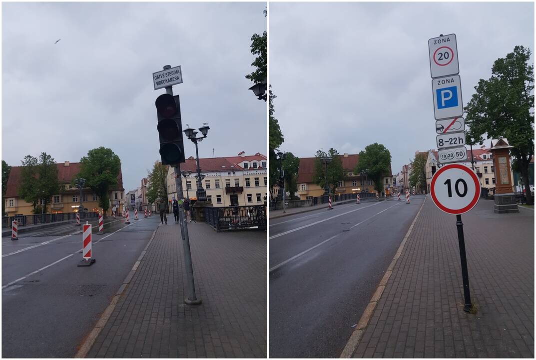 Ribojimai: dėl Biržos tilto remonto darbų laikinai sumažintas leistinas greitis Tiltų gatve.