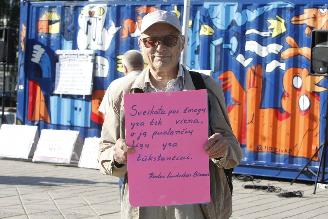 Skiepų priešininkų mitingas Klaipėdoje