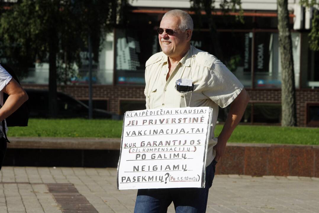 Skiepų priešininkų mitingas Klaipėdoje