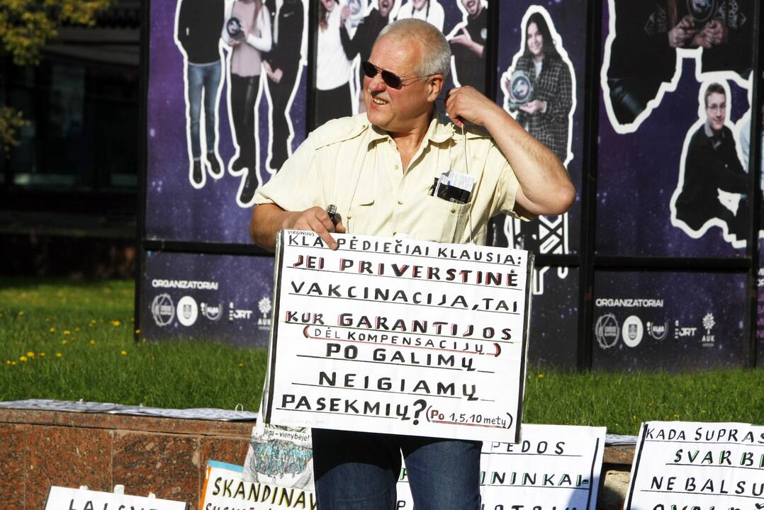 Skiepų priešininkų mitingas Klaipėdoje