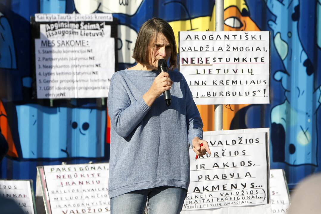 Skiepų priešininkų mitingas Klaipėdoje