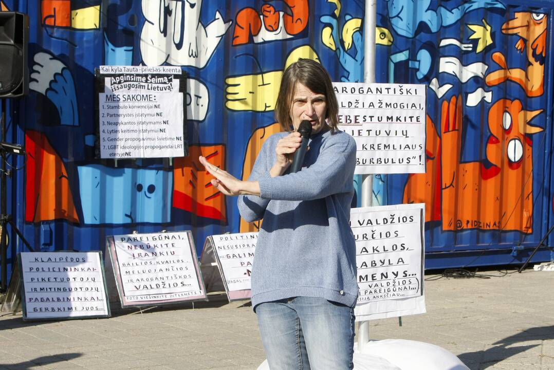 Skiepų priešininkų mitingas Klaipėdoje