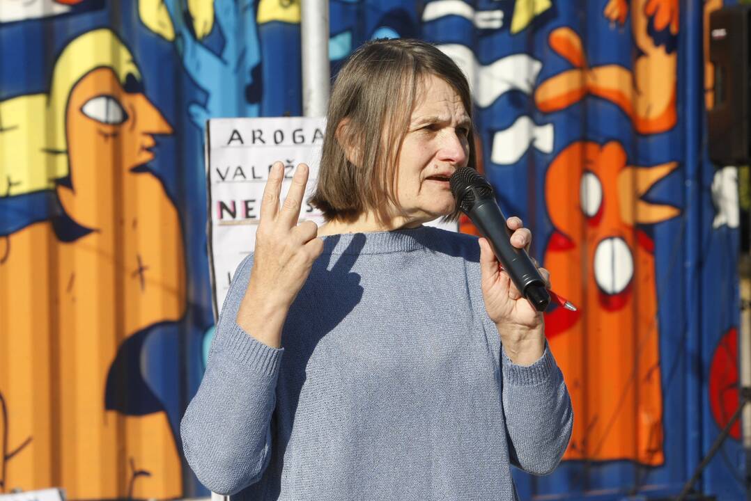 Skiepų priešininkų mitingas Klaipėdoje