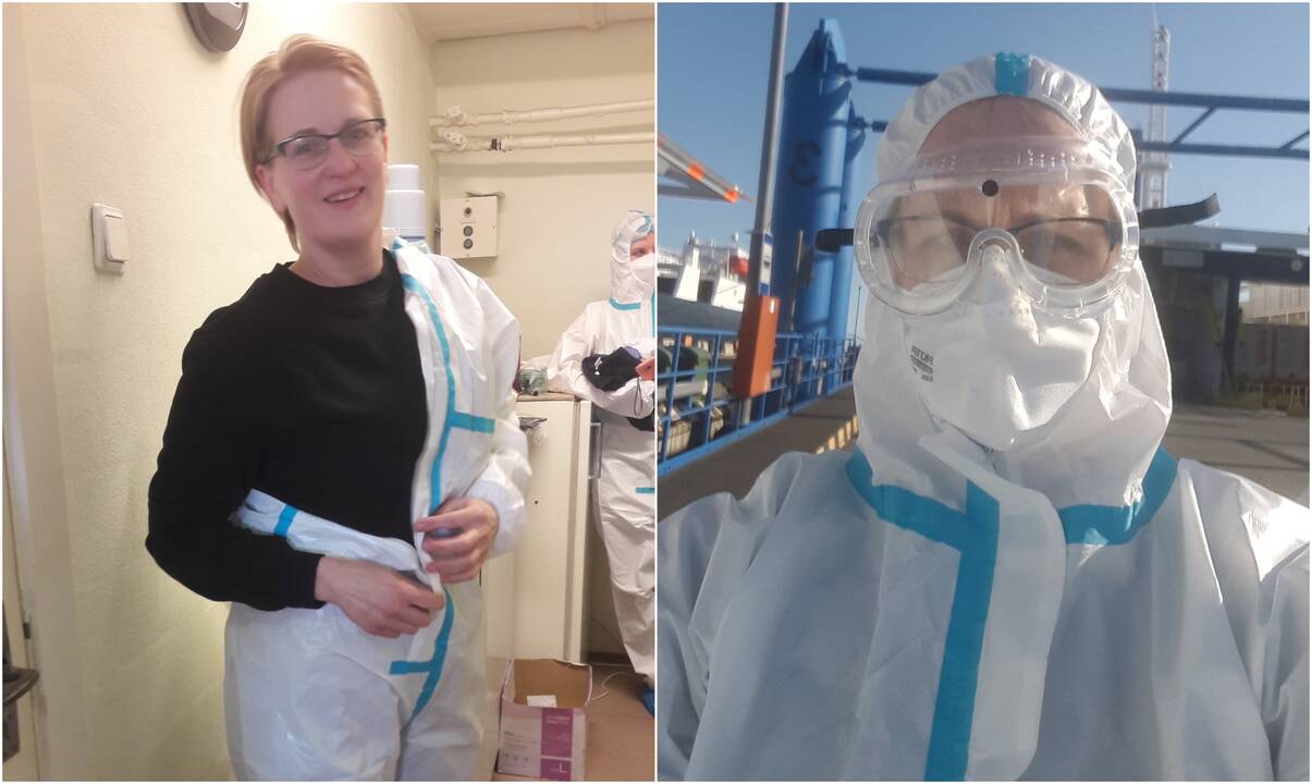 Klaipėdos valstybinės kolegijos Kineziterapijos ir grožio terapijos katedros lektorė J.Boltutienė savanoriauja Klaipėdos mobiliame patikros dėl COVID-19 punkte.