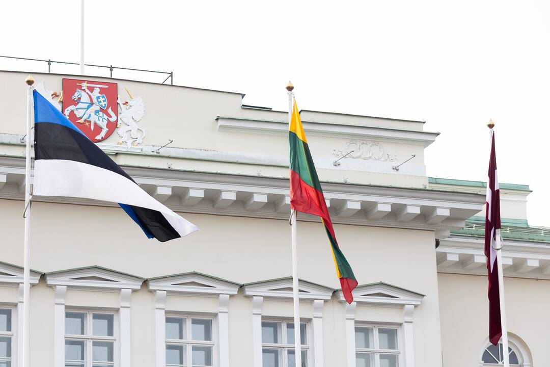 S. Daukanto aikštėje – Baltijos valstybių vėliavų pakėlimo ceremonija