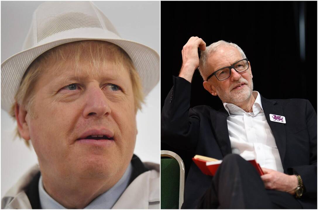 Borisas Johnsonas ir Jeremy Corbynas 