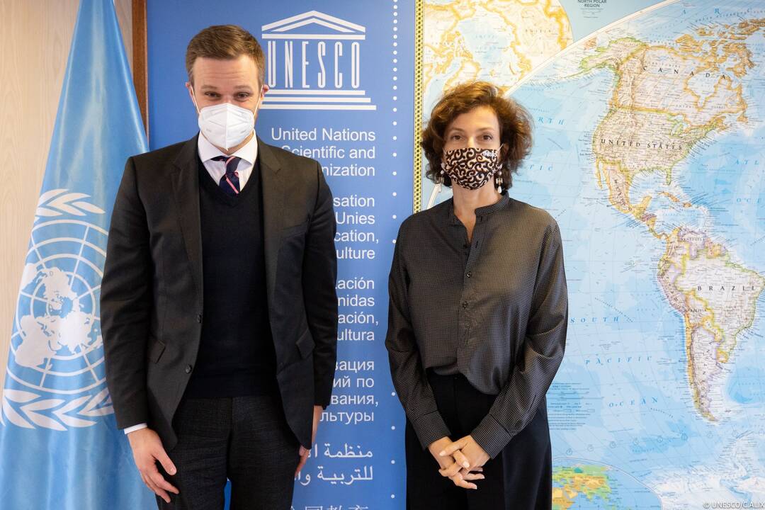 Gabrielius Landsbergis ir Audrey Azoulay