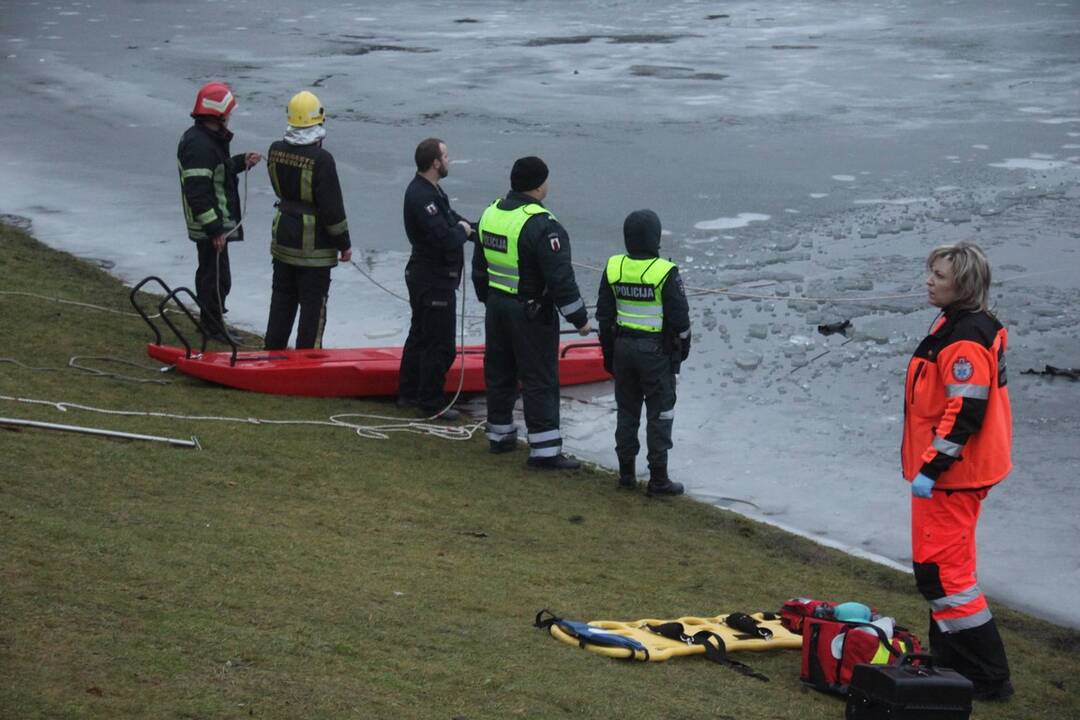 Aliarmas: ežere ant ledo įlūžo mergina su šunimi 