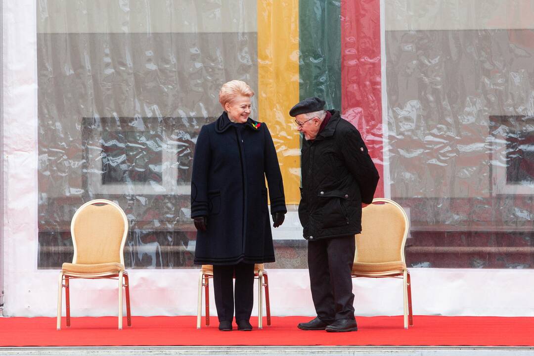 Trijų Baltijos valstybių vėliavų pakėlimo ceremonija S. Daukanto aikštėje