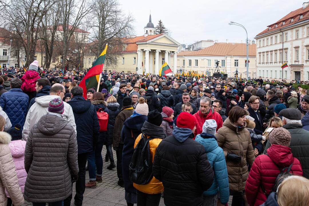 Trijų Baltijos valstybių vėliavų pakėlimo ceremonija S. Daukanto aikštėje