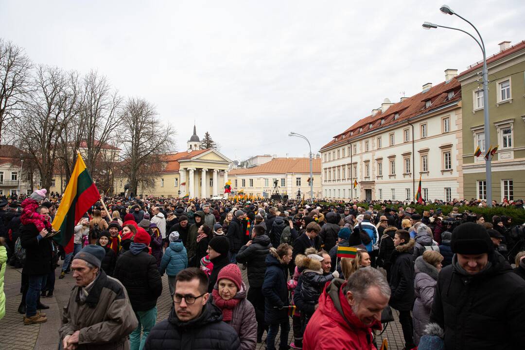 Trijų Baltijos valstybių vėliavų pakėlimo ceremonija S. Daukanto aikštėje