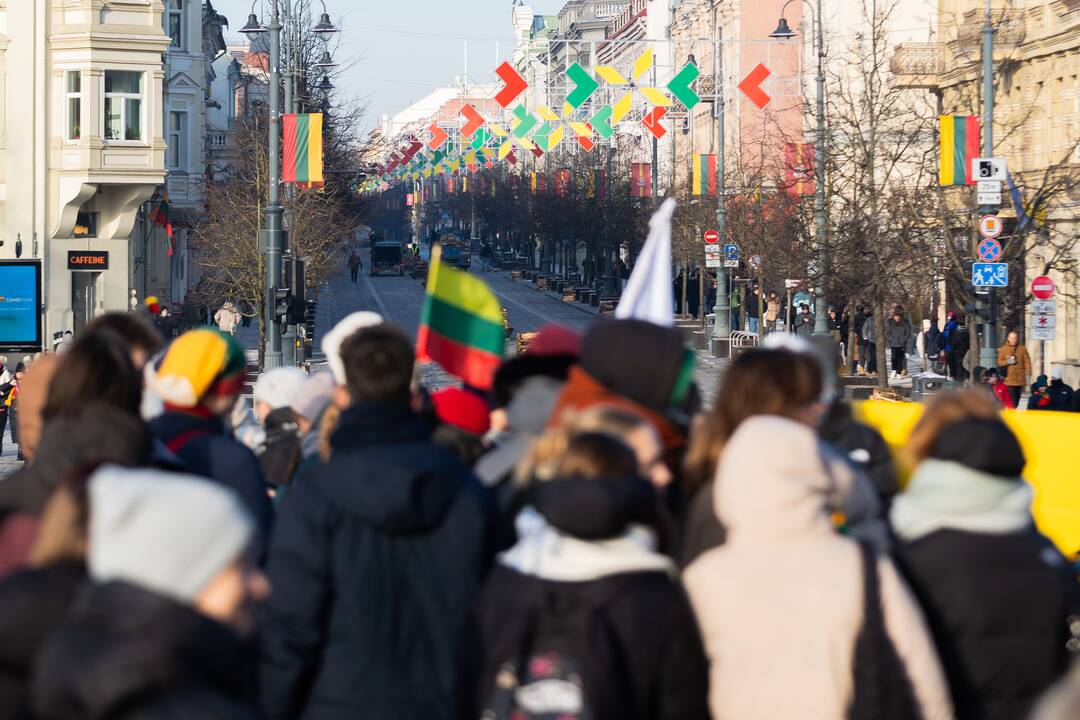 Vasario 16-osios jaunimo eisena „Lietuvos valstybės keliu“