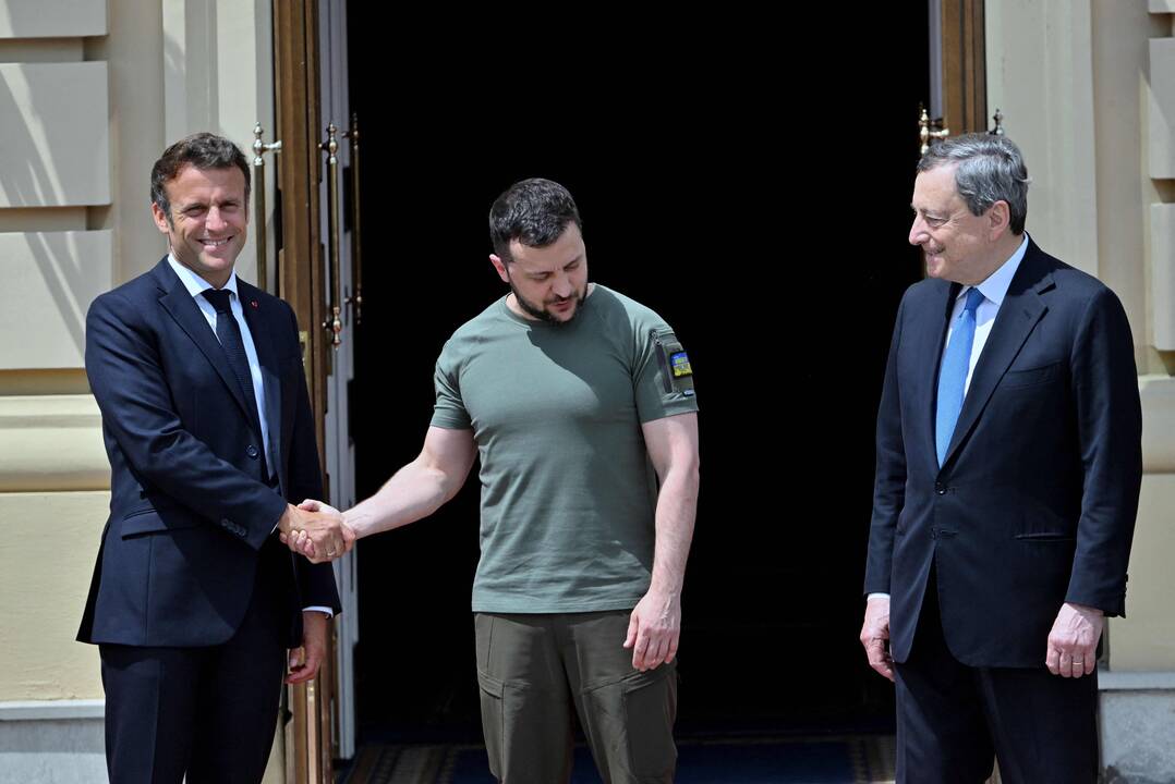 Emmanuelis Macronas ir Volodymyras Zelenskis